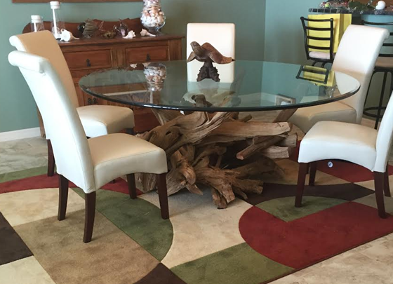 driftwood style dining table