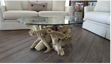 round driftwood coffee table